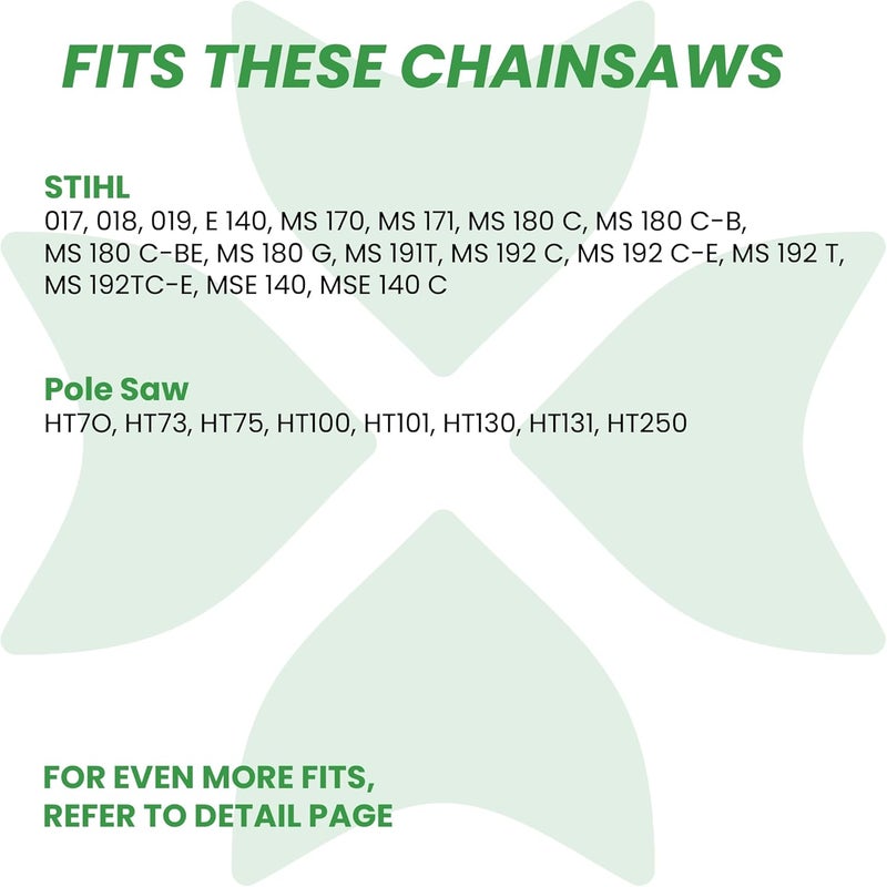 Byane Carbide Chainsaw Chain 14 Inch, 3/8" LP Pitch, 043" Gauge, 50 Drive Links - 61PMM3 50 Fits STIHL MS170, MS180C, MS193T, MS194T - 36100050050, R50 (1 Chain) - Image 4